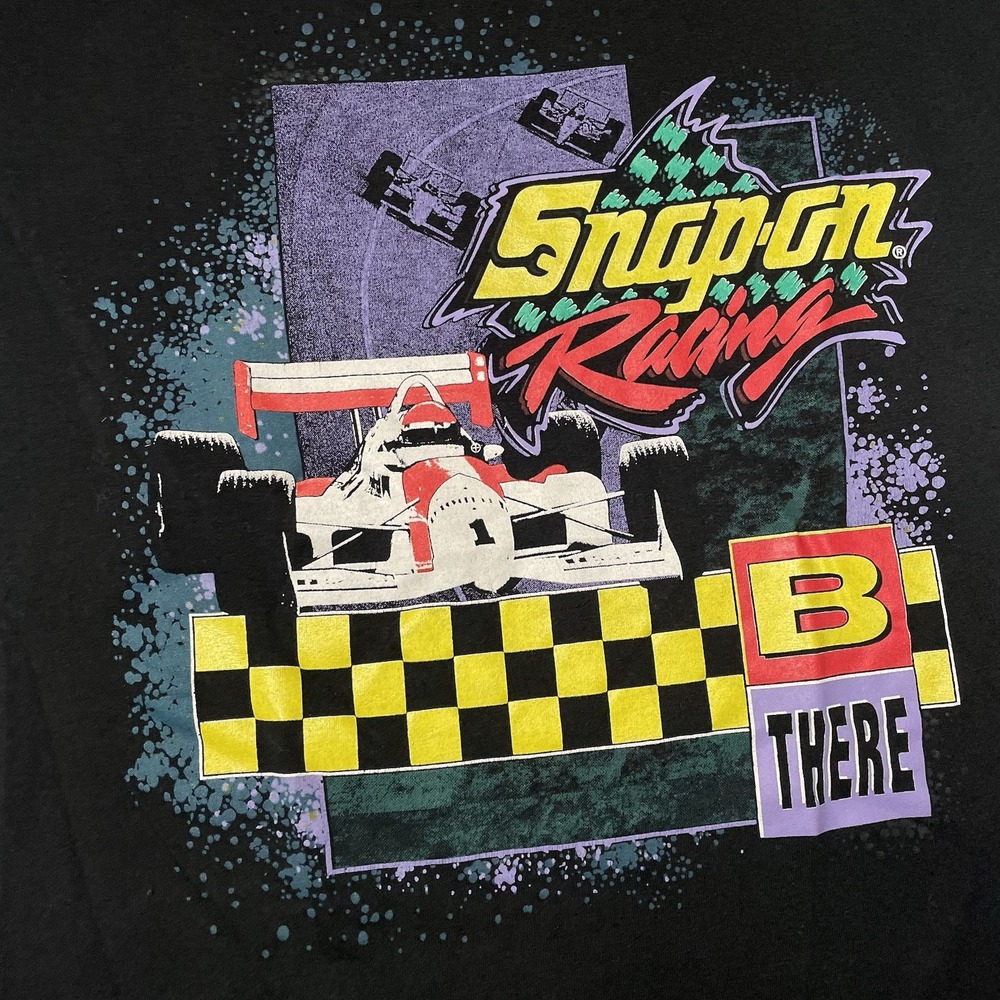 Snap-On Racing T-Shirt Men XL Black Vintage 90s F1 Formula Single Stitch Graphic - Picture 2 of 7